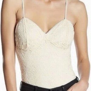 Free People Small Ivory Lace Bodysuit